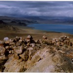 Ancient mountaintop fortifications in the middle of the Changthang