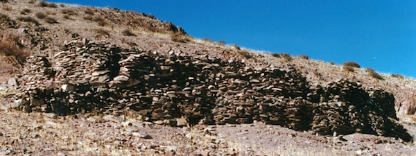 Fig. 7. This is the largest all stone corbelled residential structure on the lake. It is also found on a headland but this large red topographic feature has always been connected to the mainland. 