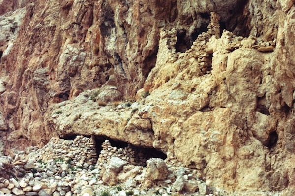 Fig. 6. Two ruined structures at another ancient cave temple of the Lake Dangra region