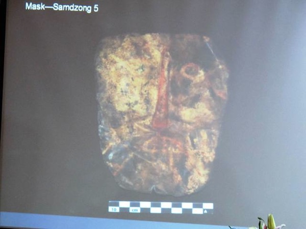 Fig. 1. The gold mask from Samdzong, Nepal. From the presentation of Mark Aldenderfer 