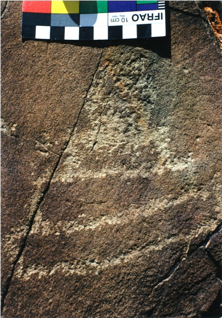 Fig. 10. A rock carving of a similar style ceremonial structure found in Ruthok. Protohistoric period