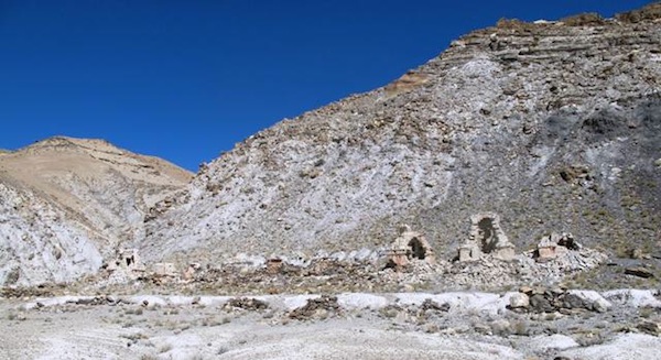 Fig. 4. The recently vandalized chorten complex of Darkam. At this remote site the looters could work at leisure. They opened every single chorten, cleaning out with meticulous care every single repository. 