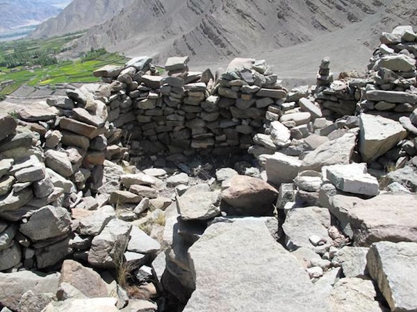 Fig. 13. Partial view of the archaic structure containing five rooms. The village of Stok can be seen in the upper left-hand corner of the image.