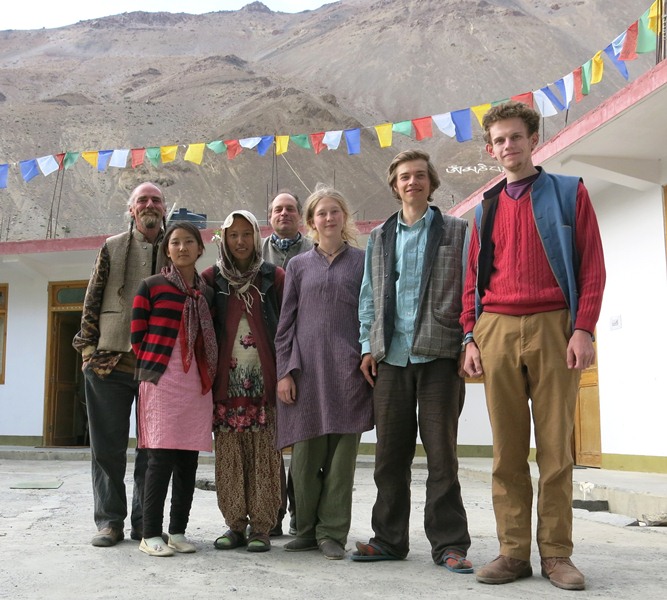 Fig. 5. The rock art documenting team at their guesthouse in Tabo