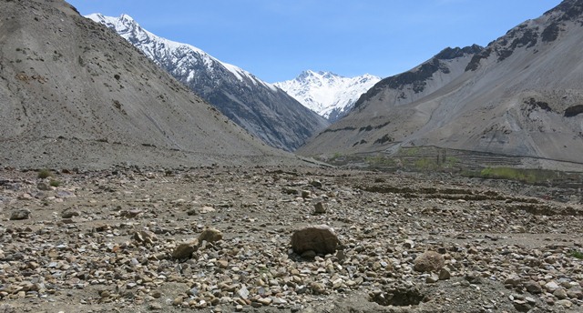 Fig. 43. A view of the Gyari site looking up the side valley belonging to Sumra village.