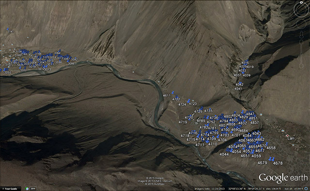 Click the image above to download a Google Earth placemark file with locations of all rock art boulders in Spiti.