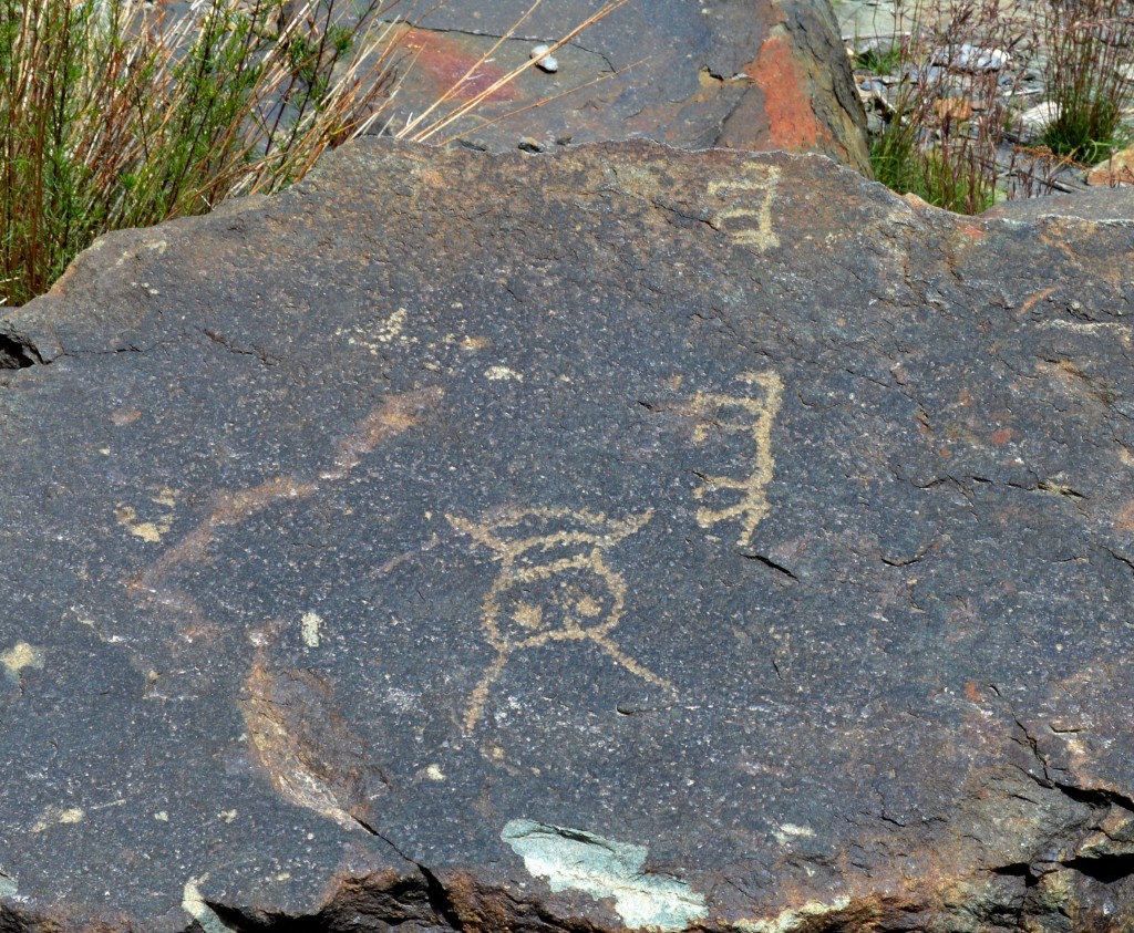 12.1. Two animals and unidentified subject. Probably Early Historic period. Photo courtesy of the Spiti Rock Art and Historical Society.