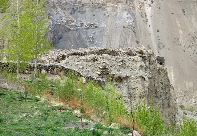 Fig. 2. A view of Gyadrong and the bluff from the north.