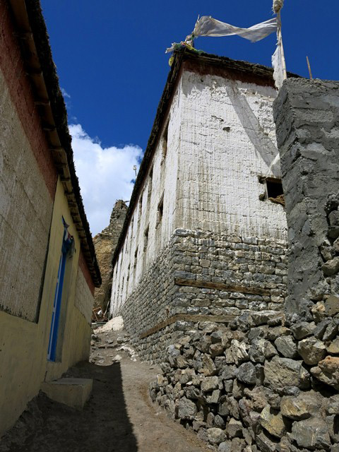 Fig. 8. What appears to be the most modern structure (right side of image) of the royal residential complex at Dankhar, probably dating to the early 20th century.