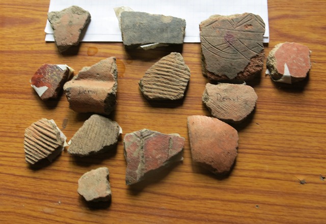 Fig. 28. Ceramics collected from the village of Demul (rGyu-dngul) in the Lingti (Gling-ti) valley, Spiti.