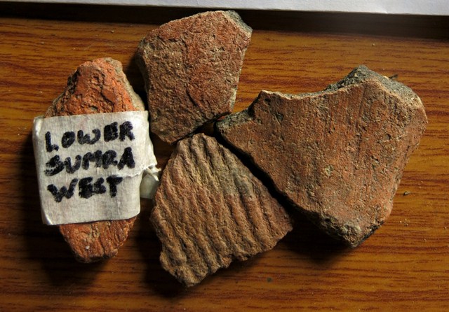 Fig. 62. Fragments collected in Sumra (Sum-ra), a village in Kinnaur on the opposite side of the Spiti river from the lower villages of Hurling and Lari. These ceramics appear to be closely related to examples with funerary functions presented in this article.