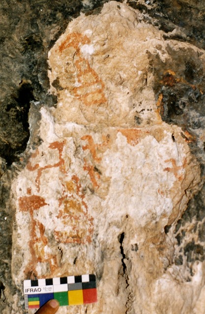 Fig. 16. Swastika surmounted by teardrop-shaped figure and stag. Protohistoric period or Early Historic period (600–1000 CE).