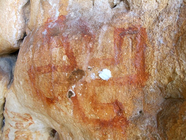 Fig. 74. Counterclockwise swastika with butter applied to it in a devotional exercise, eastern Changthang.