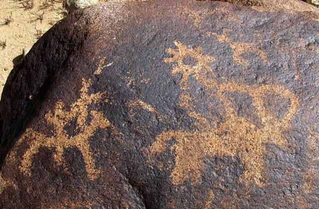 Fig. 41. Mounted archer, sun, wild yak, and two other animals, far western Tibet. Iron Age.