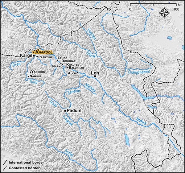 Fig. 1. Location of Kharool and other sites in Ladakh. [Q. Devers]