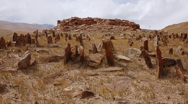 Fig. 43. The west half of the array of stelae and temple-tomb of the East Complex.