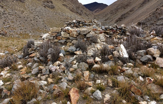 Fig. 13. The north shrine viewed from the west. The gorge running through Gondak is visible in the background.